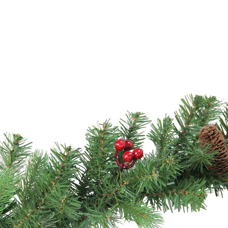 25' x 12" Noble Fir Commercial Christmas Garland with Berries Unlit